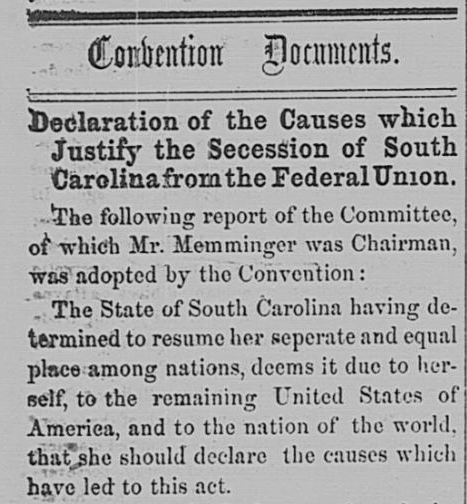South Carolina Secession: The Truth