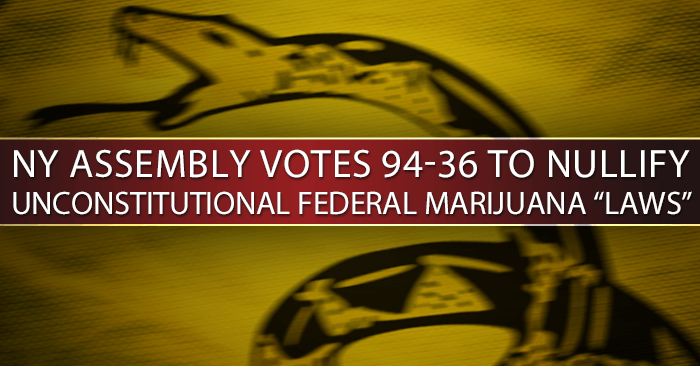 New York Assembly Votes to Nullify Federal Marijuana “Laws” 94-36
