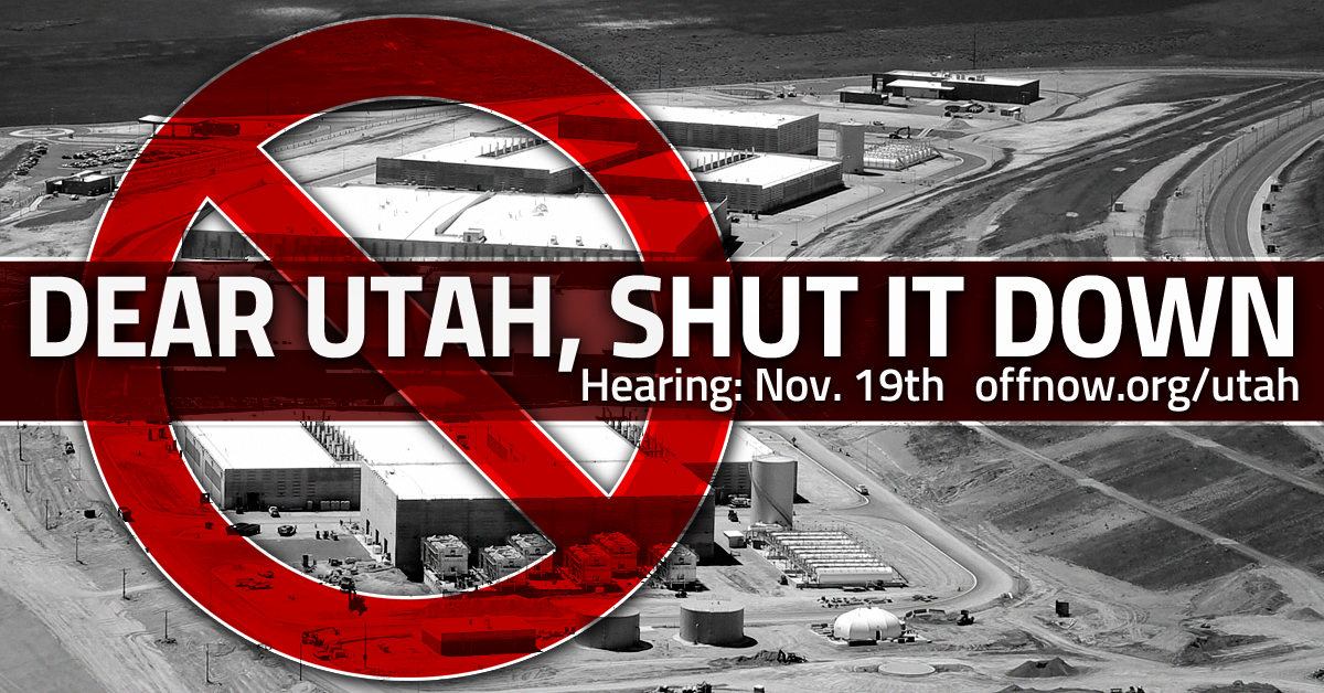 TAKE ACTION: Hearing Set for Bill to Turn Off NSA Water in Utah