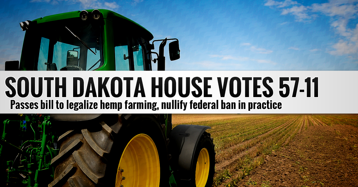 South Dakota House Votes 57-11 to Legalize Commercial Hemp Farming and Production