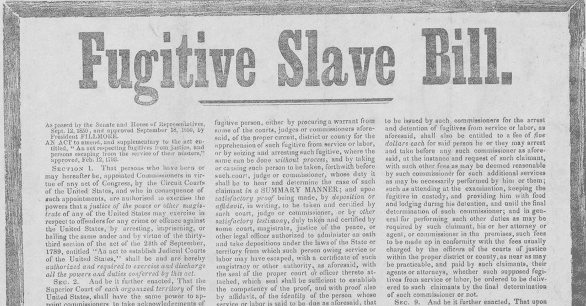 Today in History: Military Enforcement of Fugitive Slave Act Suspended